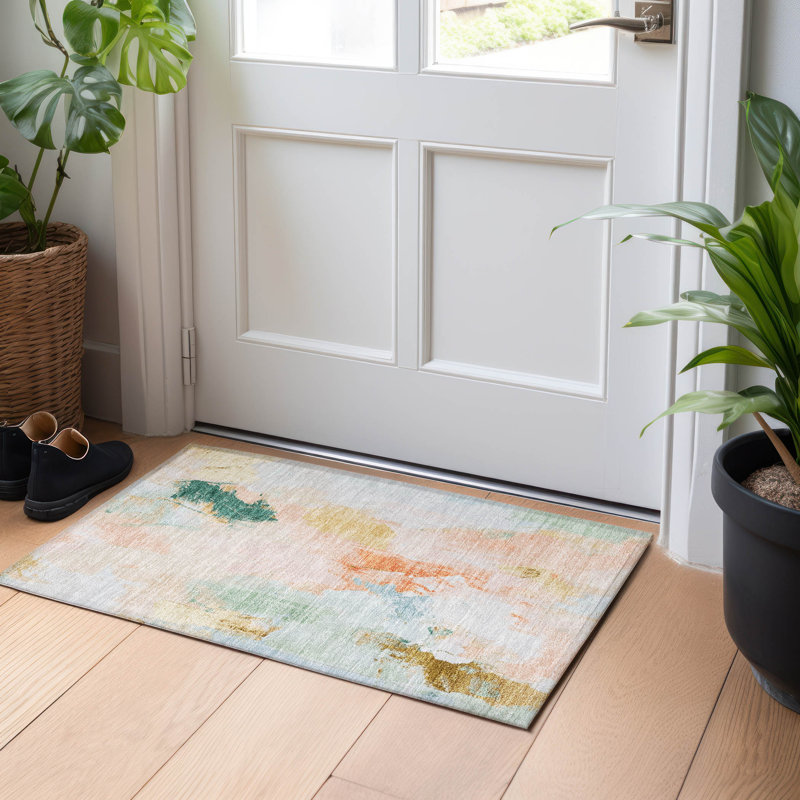 Tapis de pêche Xhevrie intérieur / extérieur lavable à la machine, Rectangle 1 pi 8 po x 2 pi 6 po