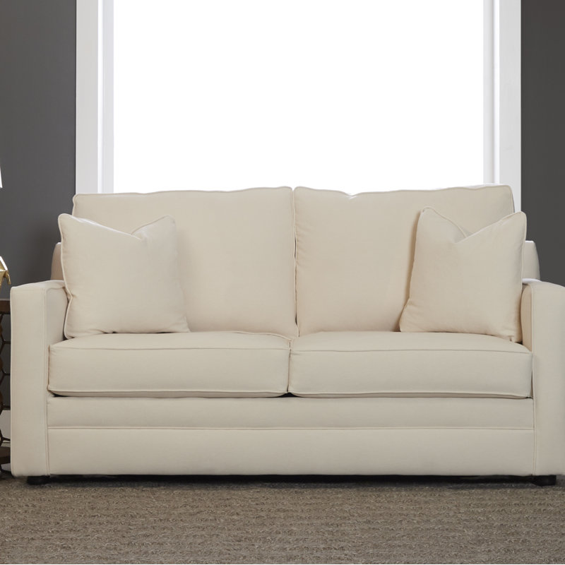Canapé-lit à accoudoirs carrés de 72 po avec coussins réversibles Aukai, Tissu blanc Sunbrella®