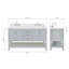 ARIEL Magnolia 60 Double Sink Bathroom Vanity with Top-984289184