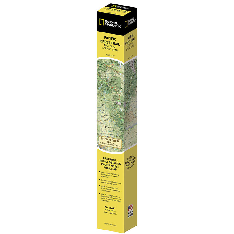 Carte stratifiée du sentier Pacific Crest