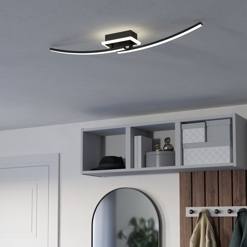 Macalester Plastic LED Semi Flush Mount, Matte Black
