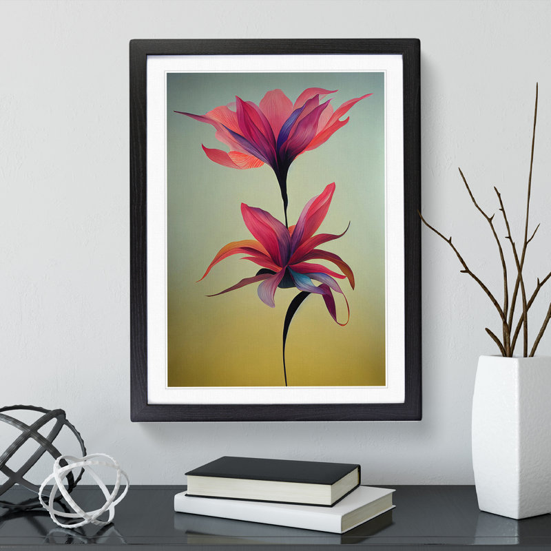 Brilliant Flowers - Single Picture Frame Print, Black, 64cm H x 46cm W x 2cm D