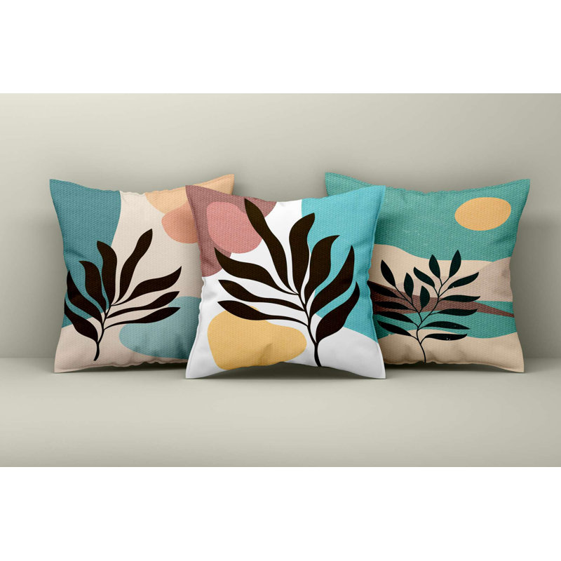 Ensemble de housse de coussin élégant (3 pièces), 16,9 x 16,9 pouces | 50% coton / 50% polyester, lavable et repassable | Parfait pour la décoration intérieure, le canapé et le salon, tissu doux et durable