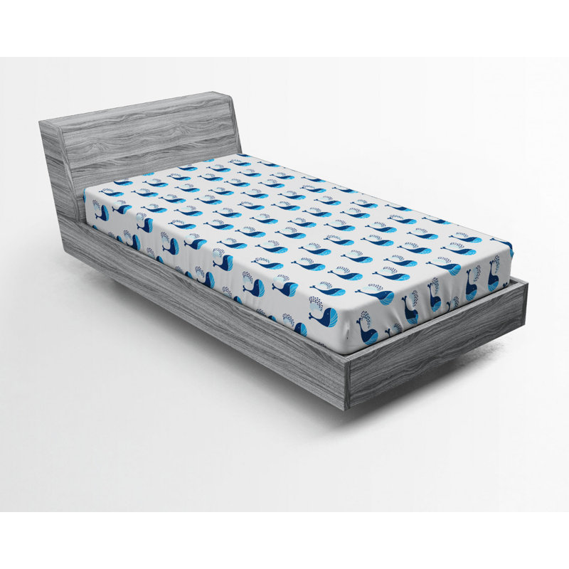Microfiber Fitted Sheet, Twin Fitted Sheet, Blue Floral