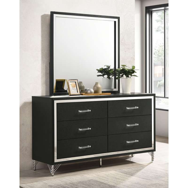 Commode miroir noir