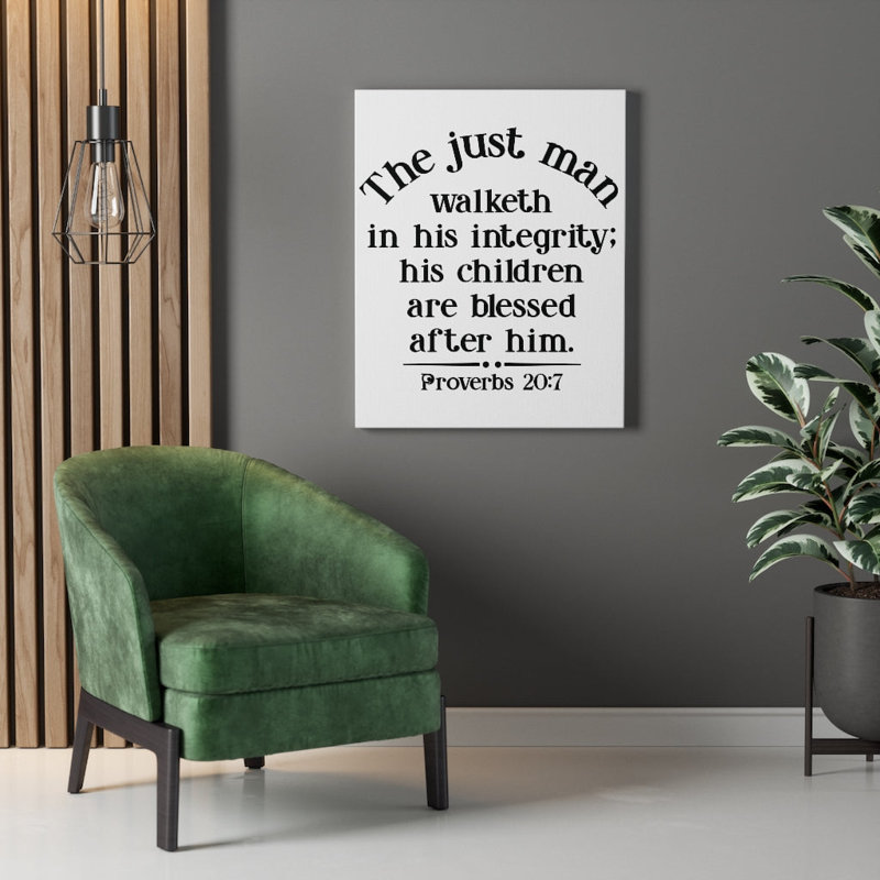 Children Are Blessed Proverbs 20:7 - Wrapped Canvas Print, 61cm H x 46cm W