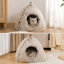 Lit moelleux moelleux pour chat avec base imperméable et antidérapante, coussin lavable à la machine à double usage pour chatons, cochons d'Inde, hamsters, tailles multiples et couleurs neutres en option-130829259-130829256