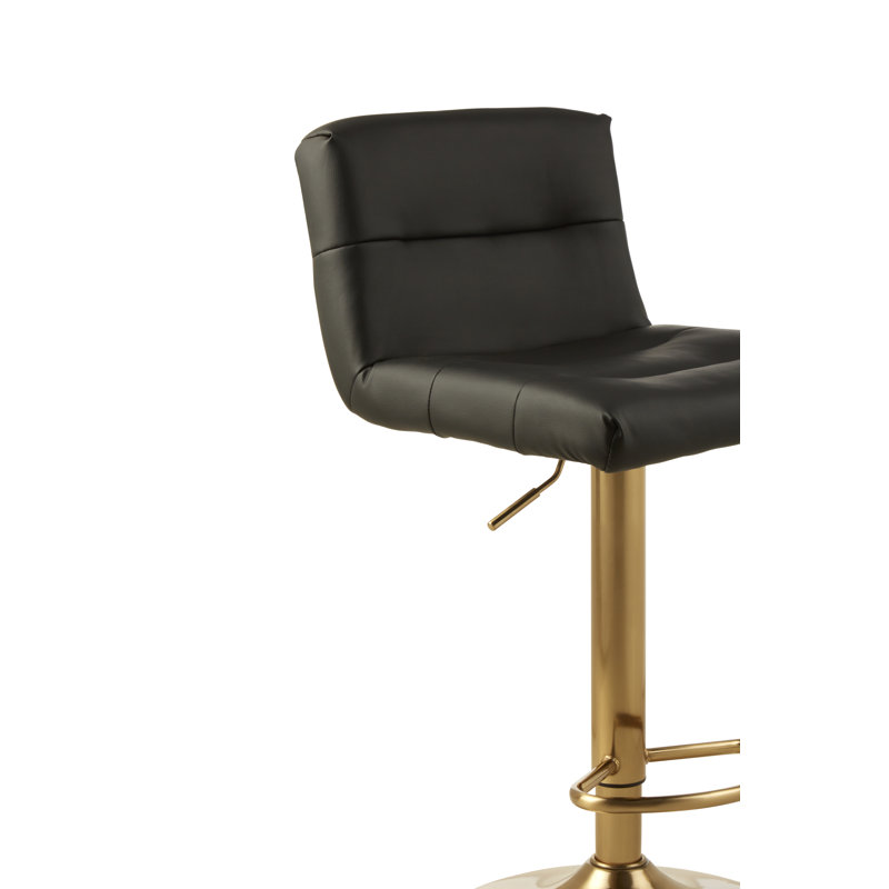 Tricia Swivel Upholstered Adjustable Height Counter Stool with Metal Frame, Black