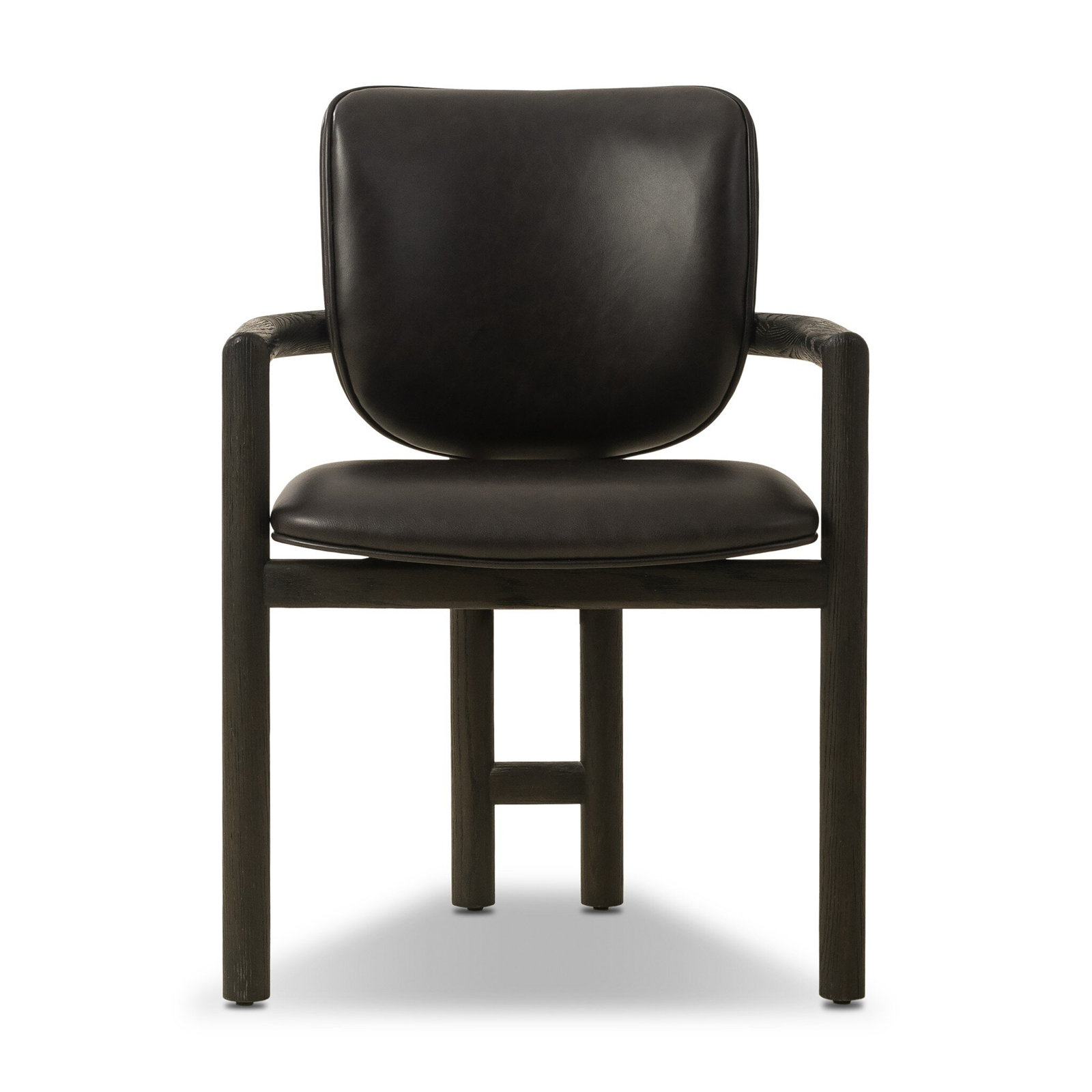 Kosta Genuine Leather Oak Armchair, Dark Anthracite Oak, Sonoma Black