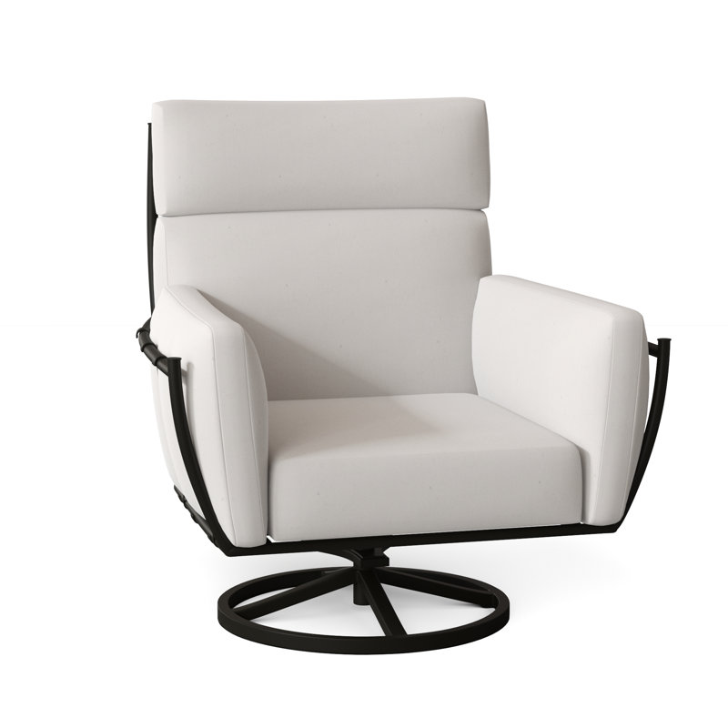 Chaise berçante pivotante en aluminium Majorca, Blanc naturel, Pas de soudure
