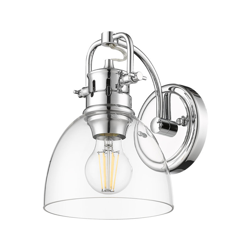 Meuble-lavabo 1 lumière avec verre transparent Iftimie, Chrome chrome