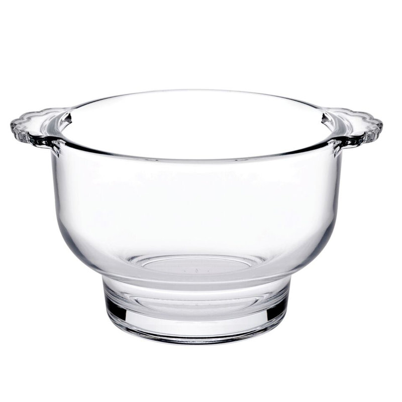 410ml Pasabahce Small Clear Glass Soup Bowl Set 2 with Handles Dishwasher Safe