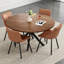 Table de salle à manger 47,2 "en bois massif pour 4 à 6 personnes avec base piédestal entrecroisée-233835916-233835955
