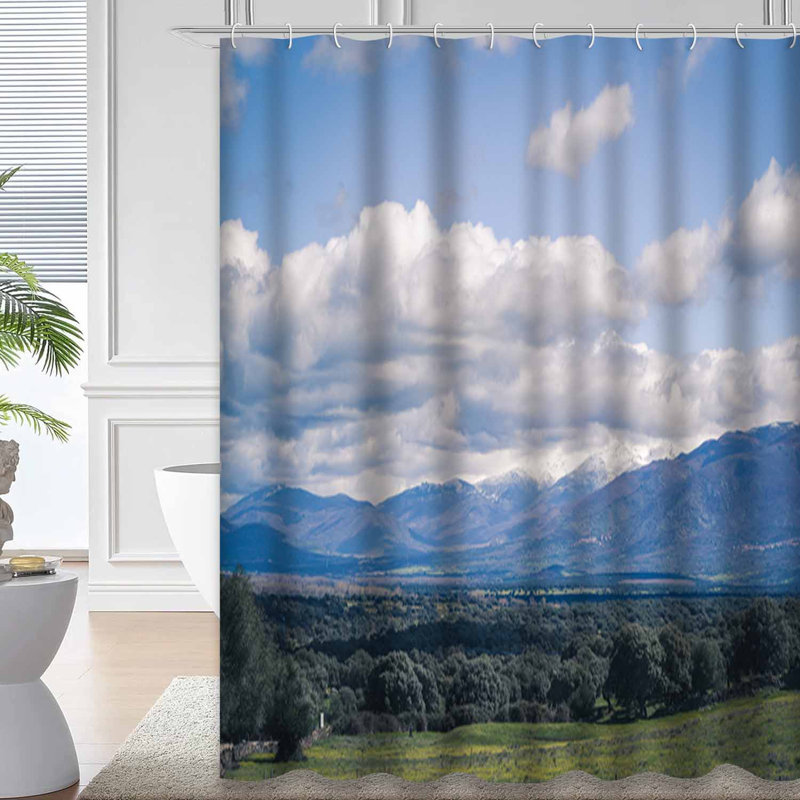 Rideau de douche transparent transparent, rideaux de douche pour la salle de bain avec 12 crochets, 72" L x 72" W