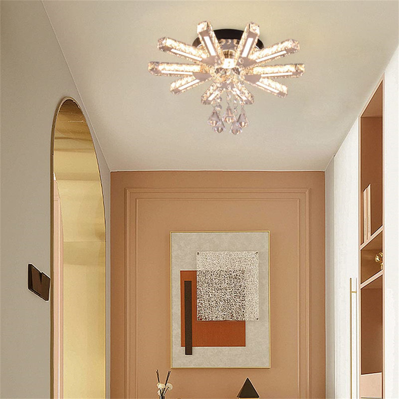 URBNLIVING Acrylic LED Flush Mount, Warm White