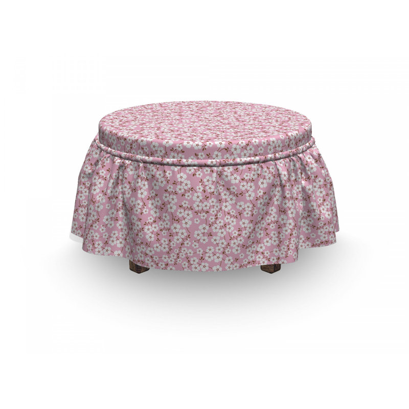 Ensemble de housse pour repose-pieds à coussins carrés 2 pièces fleuris