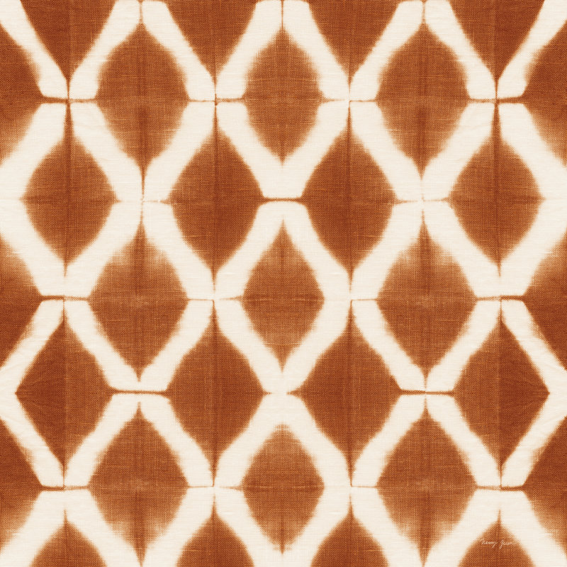 Shibori Square V Orange by Nancy Green - Wrapped Canvas Painting, 76cm H x 76cm W x 3.8cm D