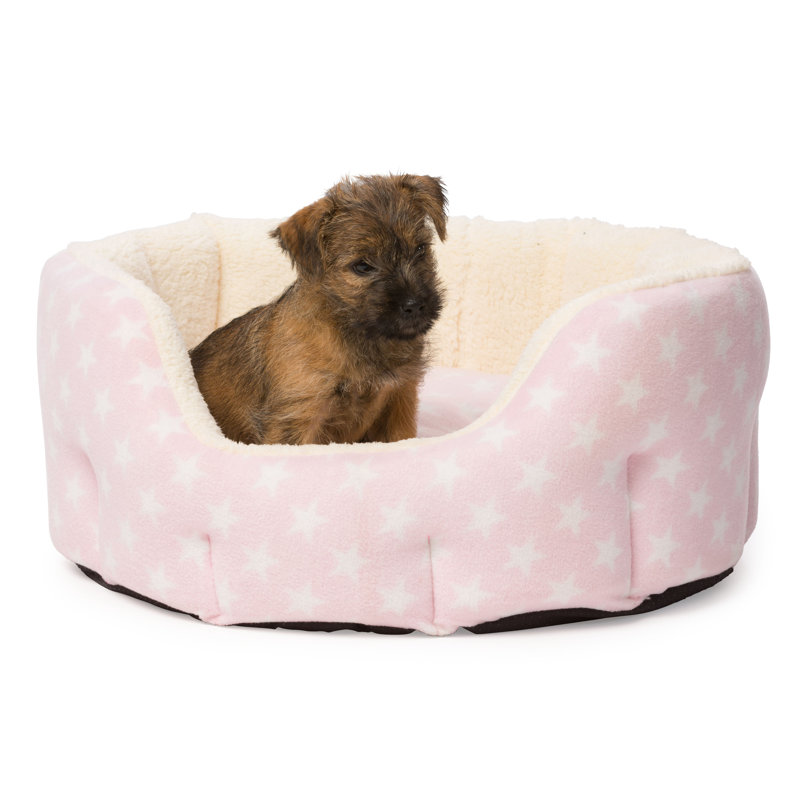 Chambliss Geometric Polyester Pet Bed, Small (22cm H x 50cm W x 55cm D), Pink