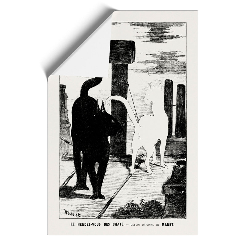 The Cats Rendezvous Vol.2 by Edouard Manet - No Frame Print, 42cm H x 30cm W x 0.1cm D