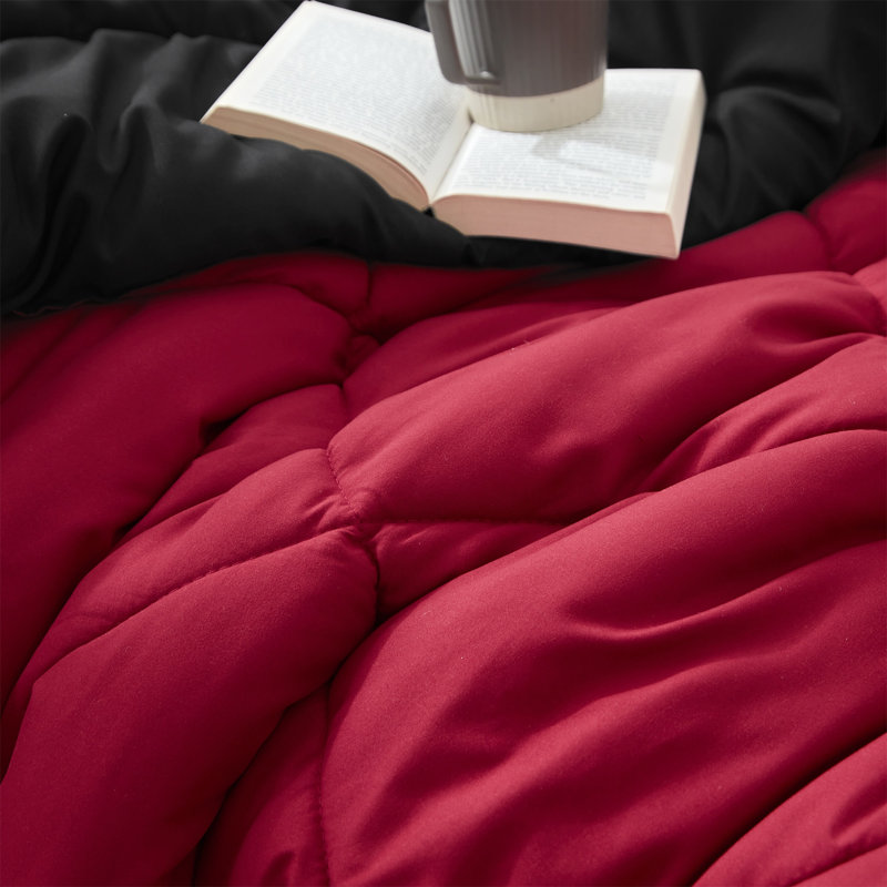 Édredon réversible pour lit simple TG, Scooter rouge / noir
