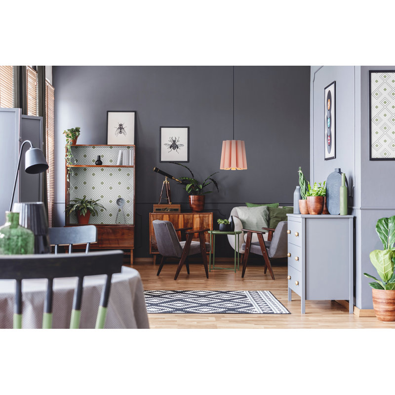 Luminaire suspendu tambour unique à 1 lumière Renata, Ros