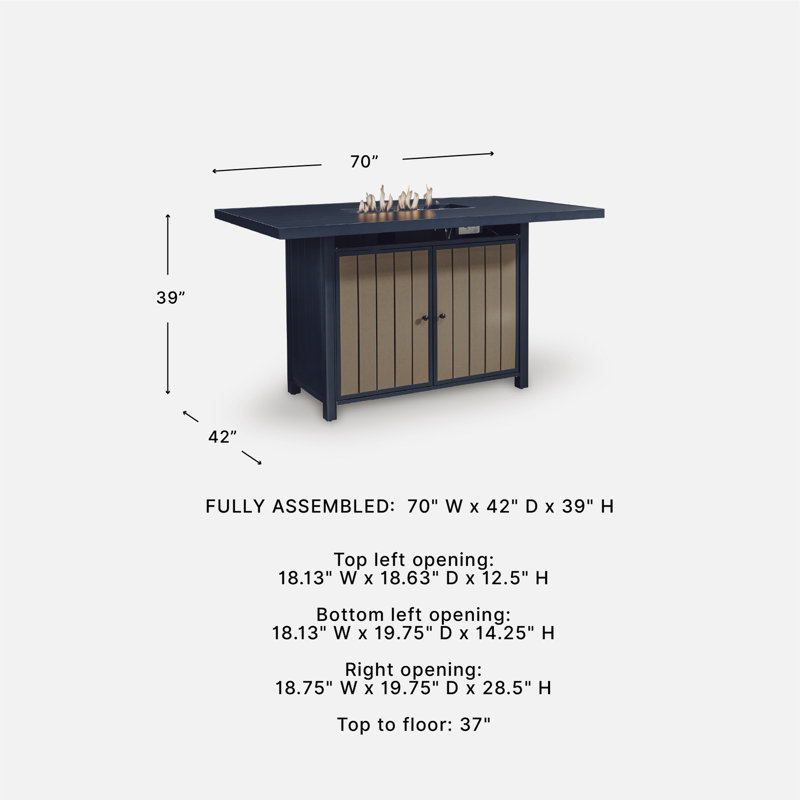 Table de bar d'extérieur avec foyer Lriot