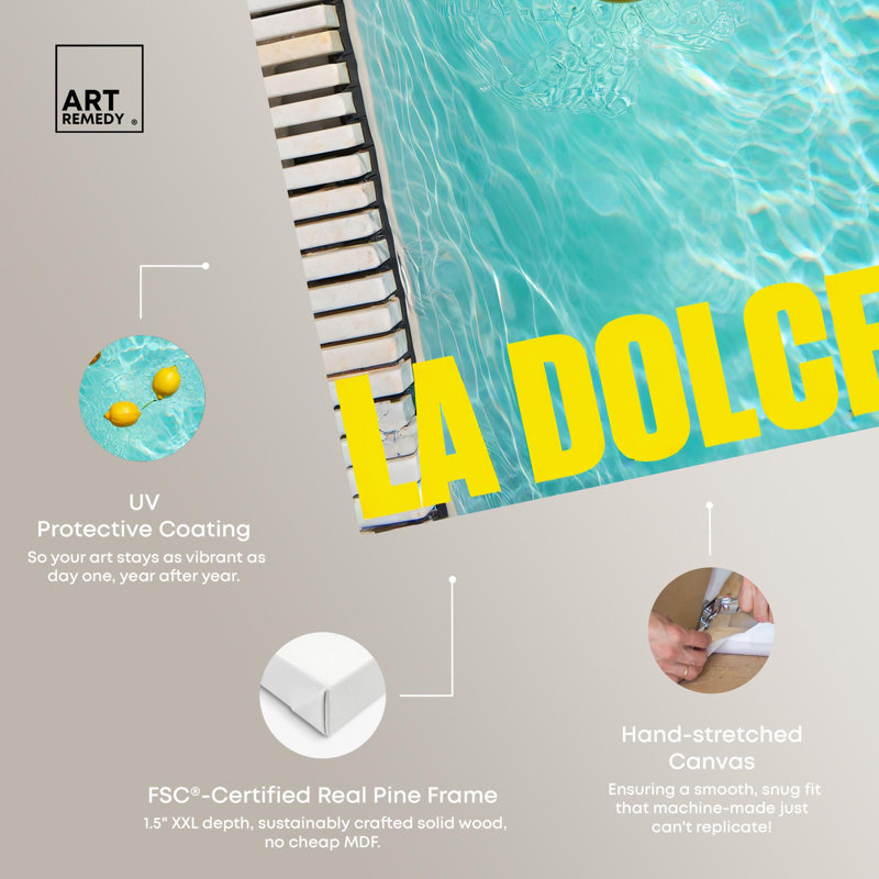 «Poolside Zest», reproduction d'art sur toile par Art Remedy, H 36 po x l 30 po, Toile tendue avec châssis