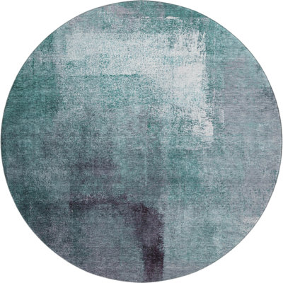 Tapis bleu sarcelle lavable à la machine Premium Prisco