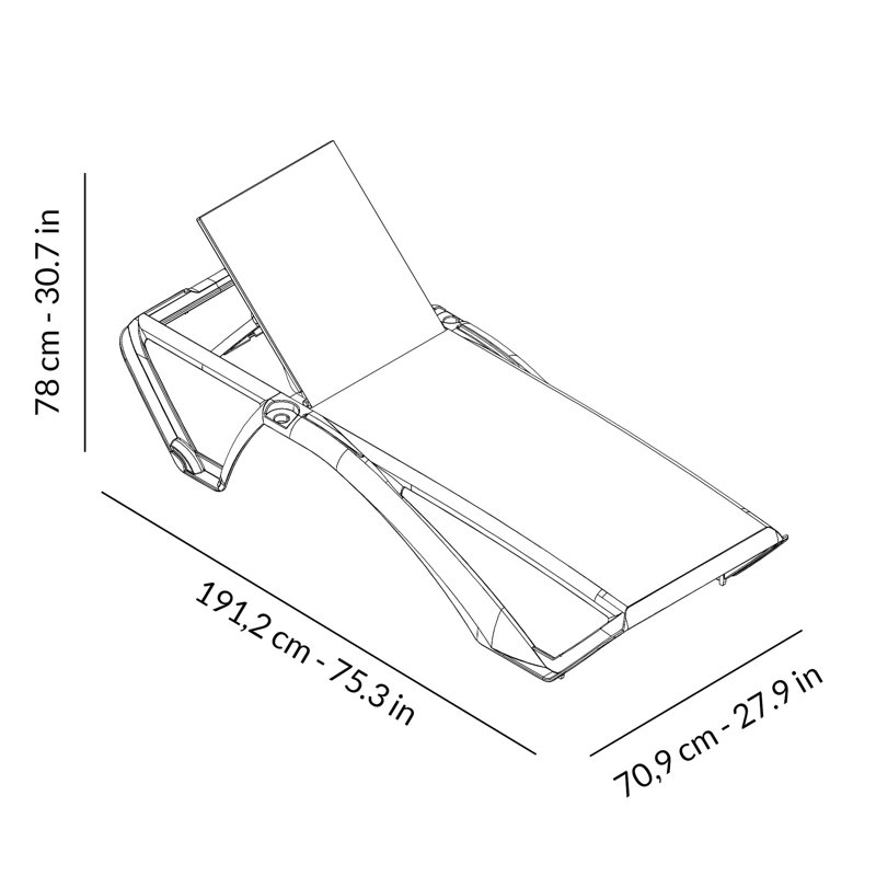 Marina Club Sunlounger, Blue, White