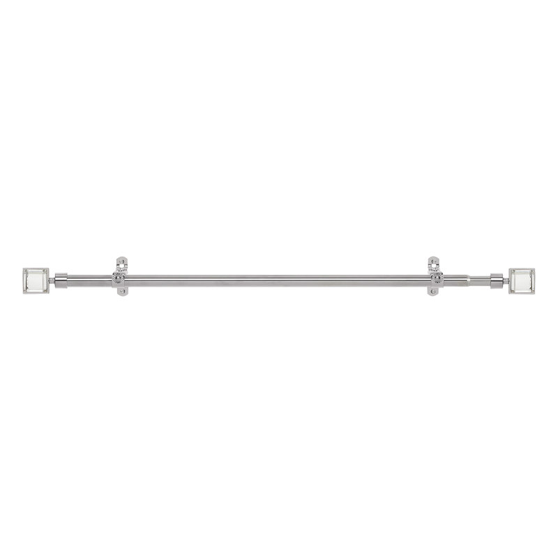 Crutcher Adjustable Single Curtain Rod, 2" H x 48" W x 2" D