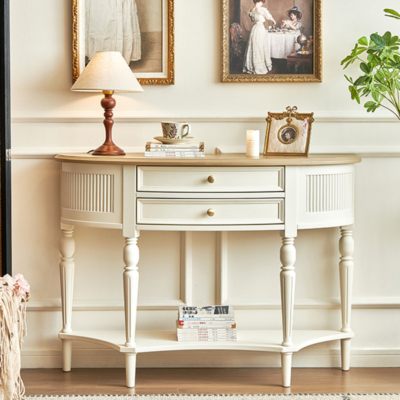 Console américaine de style américain, H 33,5 po x l 46,9 po x P 15,7 po, Crème / Havane