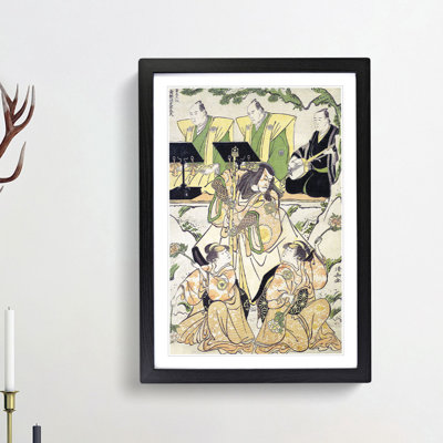 Actors In A Shosa by Torii Kiyonaga - Single Picture Frame Painting