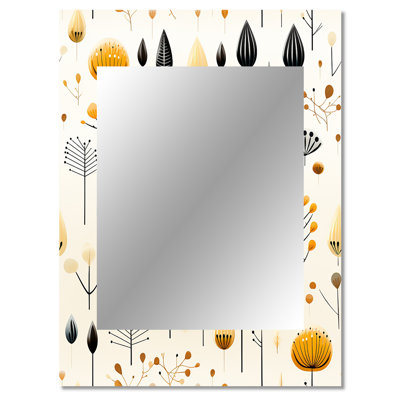 Fiffer Scandinavian Midcentury Harmony - midcentury  Large Wall Mirror, Mid-Century Modern Unique Mirror, Printed Metal Art