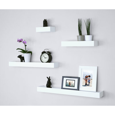 Array 4 Piece Floating Wall Shelves Set
