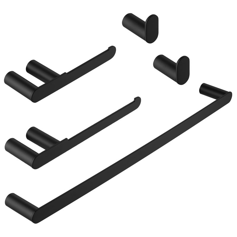 1 5 - Piece Bathroom Hardware Set, Matte Black
