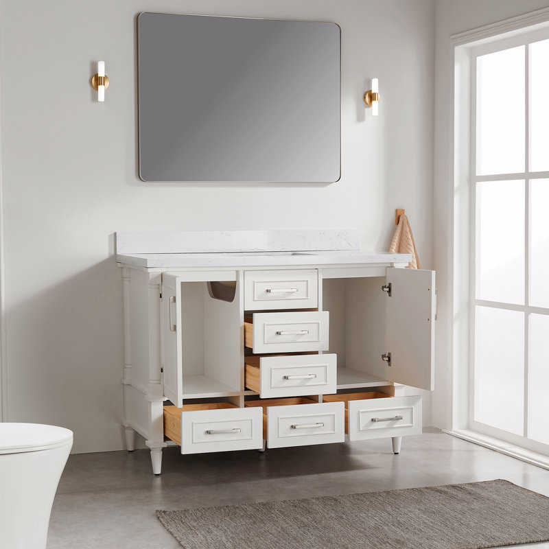Ensemble de meuble-lavabo autoportant avec 2 poignées, 48"