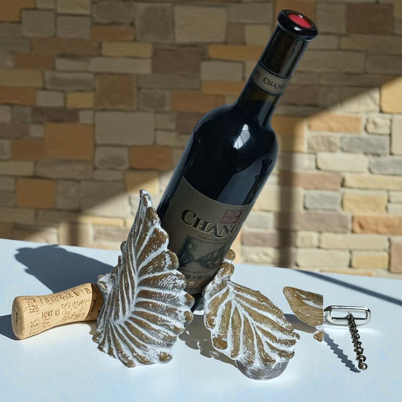 1 Bottle Tabletop Wine Bottle Rack, Gold