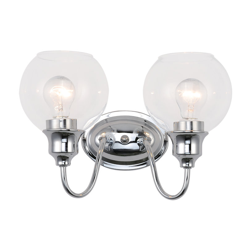 Éclairage pour meuble-lavabo 2 lumières Hunley, Transparent, Chrome poli