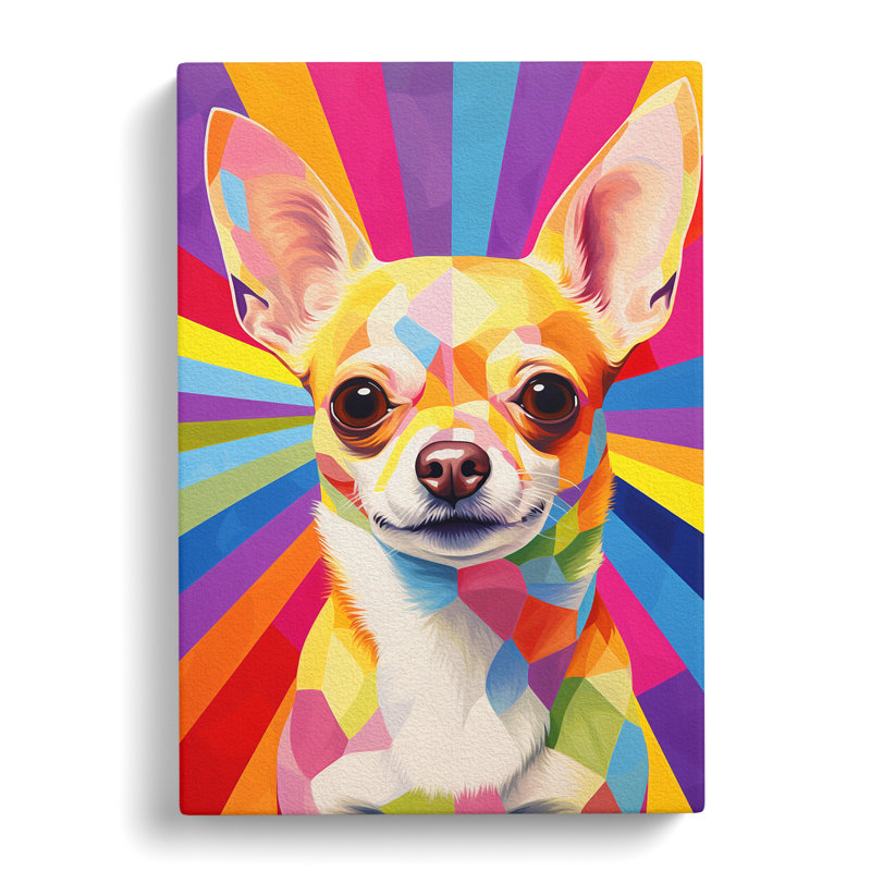 Chihuahua Colour Field - Print on Canvas, 76cm H x 50cm W x 3cm D