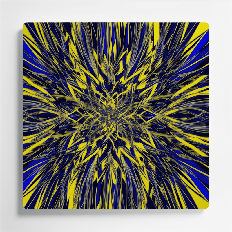 Art mural bleu op Op 17, H 12 po x l 12 po x P 0,05 po