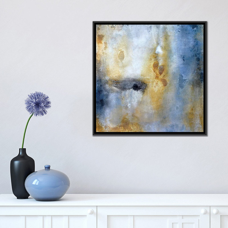 « onyx », reproduction d’art sur toile, H 18 po x l 18 po x P 1,5 po, Toile avec cadre noir, Pas de tapis