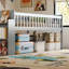Lit plateforme simple avec tablette de rangement, glissoire et échelle-1407642359