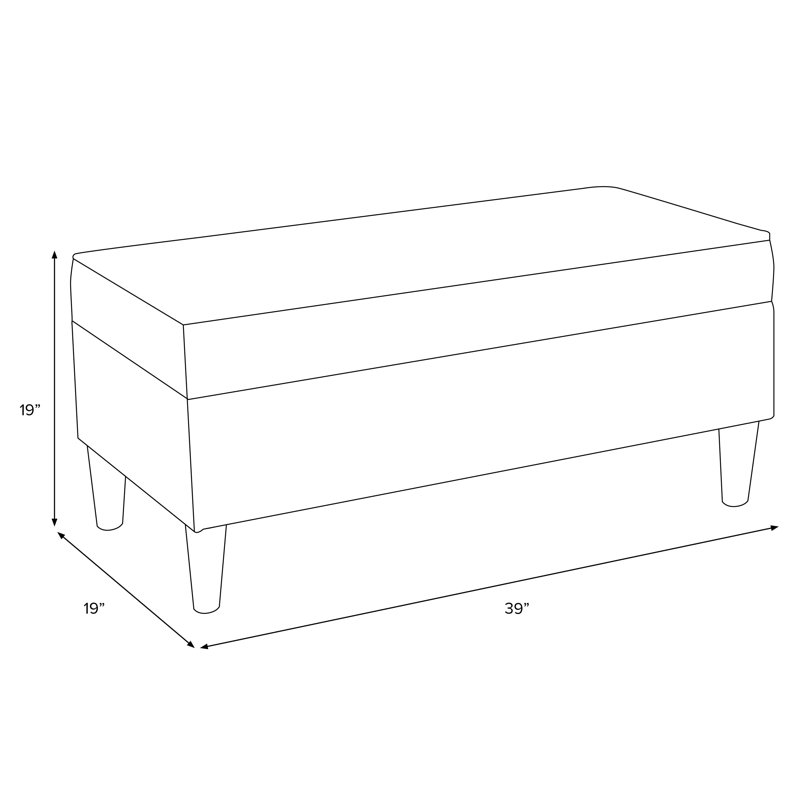 Banc de rangement, Chambray vichy classique