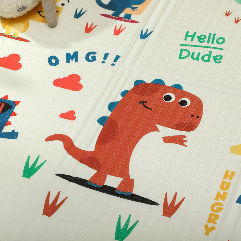AIYAPLAY Baby Play Mat Foldable 196 x 176 x 1.5cm Dinosaur Theme