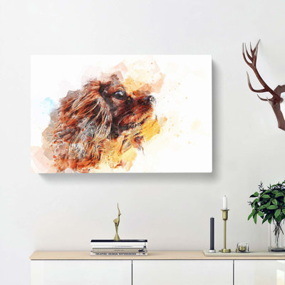 King Charles Spaniel In Abstract - Wrapped Canvas