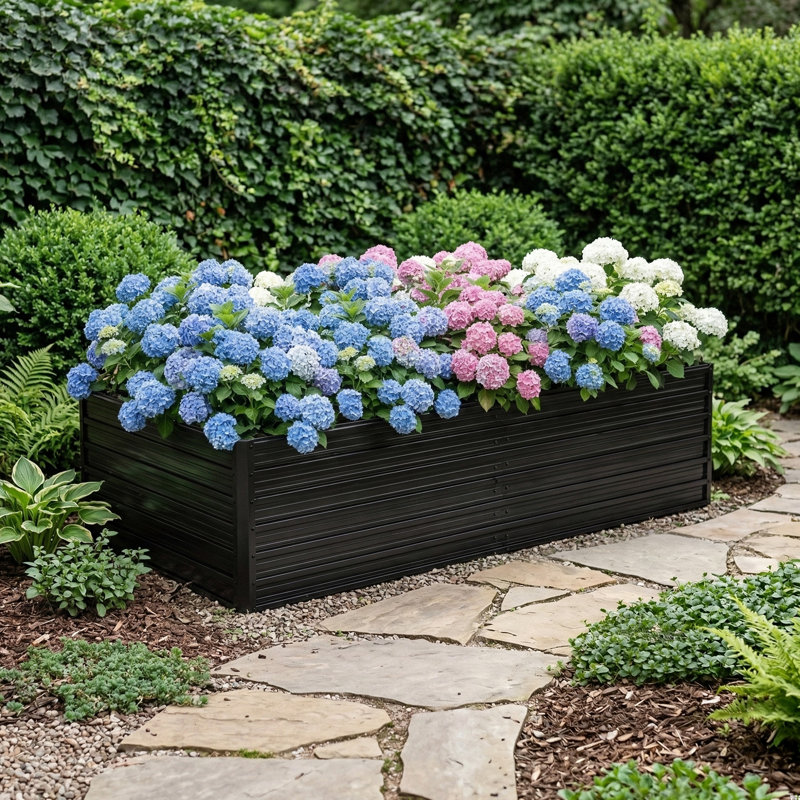 Shumel Outdoor Raised Garden Bed, 25" H x 47.2" W x 94.3" D