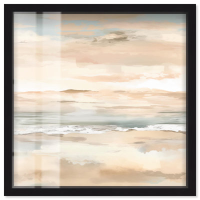 Roseate Skyfall II Shadowbox Print Neutral Abstract Art by Art Remedy