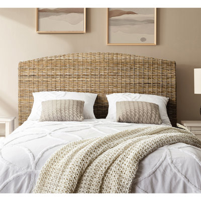 Boatwright Rattan Panel Headboard with Solid Wood Legs