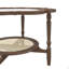 Table basse de style milieu du siècle avec plateau en verre blanc craquelé en forme de pétale, à deux niveaux, en rotin et noyer, 80 cm (31,5 po)-1257287847