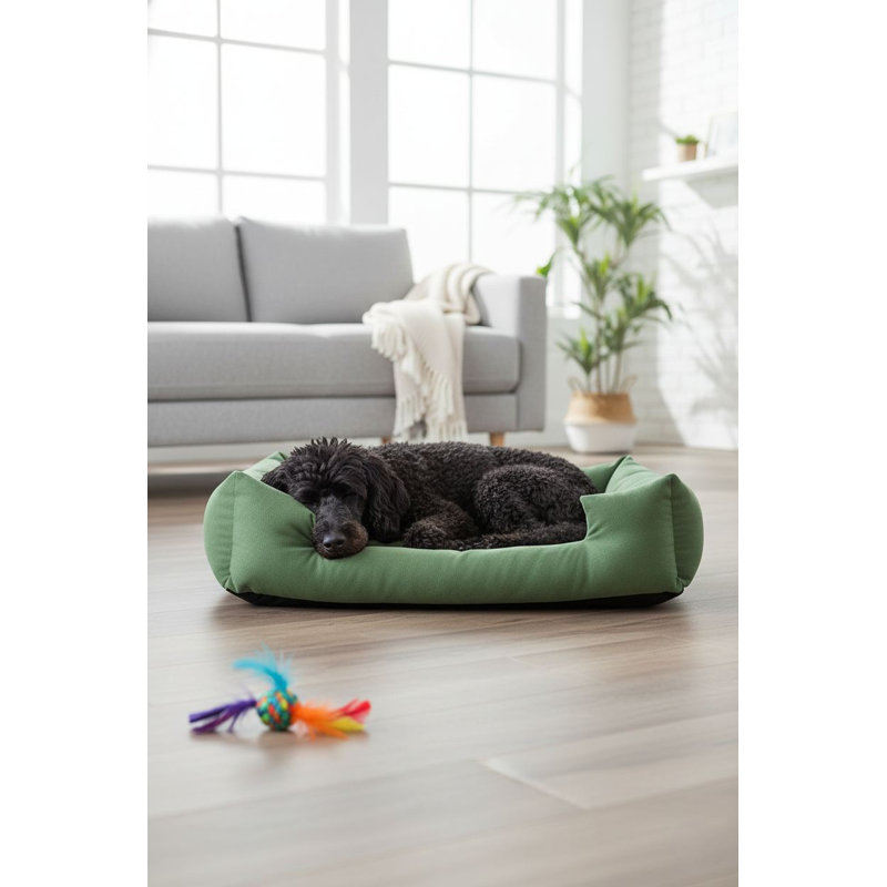 Lit pour animal de compagnie, Taille moyenne: L 27,56 po x l 21,65 po, Vert
